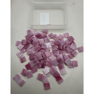 1.5cm Mosaic Tiles Irregular Glass Mosaic Tiles Stained Glass Pink 100pcs *READ